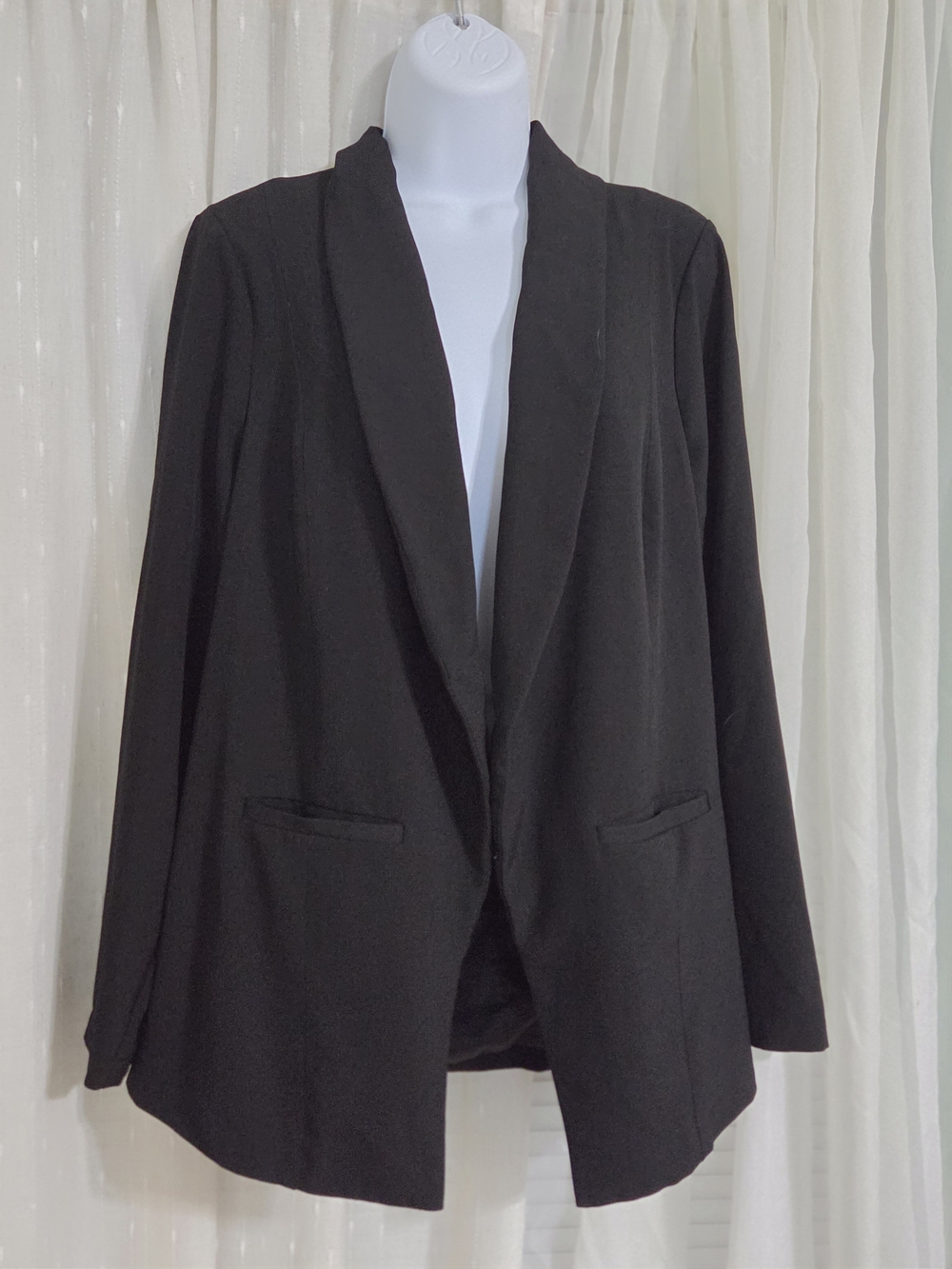 Women's Black Open-Front Blazer Jacket